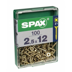 Lotto 100 Viti A Testa Svasata In Acciaio Pozidriv Testa, Diam.2.5 Mm X Mm L.12 - Spax características