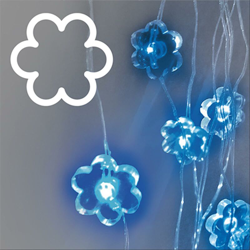 Lotti Importex - Collana brilly flowers 10 fiori microled bracciale a batteria colorate (blu) en oferta