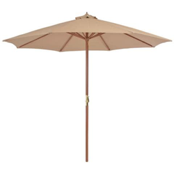 Ombrellone Da Esterni Con Palo In Legno 300 Cm Grigio Talpa en oferta