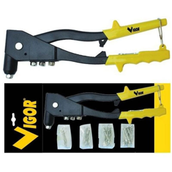 Rivettatrice a Mano Vigor Kit+60 Rivetti Misti mm.2,4-4,8 precio
