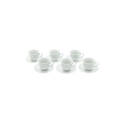 Casa Collection - Confezione 6 Tazzine da Caffe' con Piattino Lovely