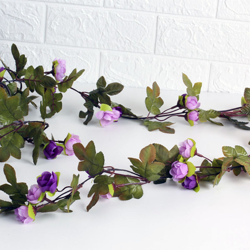 3695 boccioli di rosa di simulazione in rattan lampada di rame della lampada della batteria 25, paragrafo 2.2 m (batterie escluse) viola en oferta