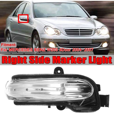 Insma - Luce laterale del segnale di svolta della porta destra dello specchio per MERCEDES BENZ W203 4 porte 2004-2007