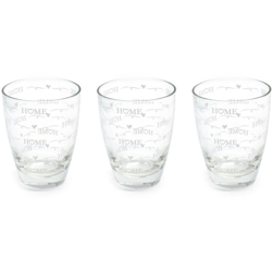 Takestop - Set Bicchieri Acqua in Vetro Trasparente Motivo Home 31cl 3 Pezzi precio