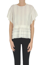 Embroidered cotton blouse en oferta
