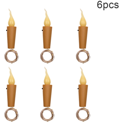 Luci a stringa, Lume di candela in sughero chiaro, Bianco caldo