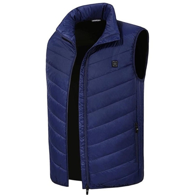 Gilet riscaldato intelligente Gilet riscaldato elettrico ricaricabile USB consegnato senza batteria senza spina,blu scuro 4XL - blu scuro 4XL