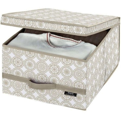 Kasanova - Scatola Salvaspazio 38x24x50 Cm Per Armadio Ella, Beige Beige