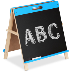 Lavagna per Bambini con Gessetti, Doppia, Pieghevole, da Tavolo Bimbi, in Legno, blu precio