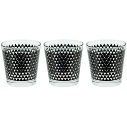 Casa Collection - Gruppo 3 Bicchieri Boho Triangoli Neri 250 Cc en oferta