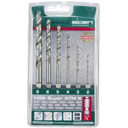 Alpen 0000100806100 HSS Kit punte a spirale da metallo 4 parti quadro esterno da 1/4 (6.3 mm) 1 pz. en oferta