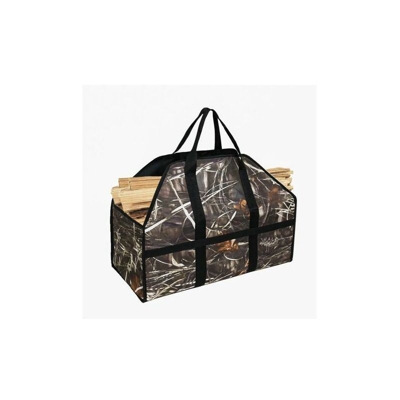 Borsa per legna da ardere in tela Borsa per legna da ardere di grande capacità Porta legna da esterno Portalegna in legno cerato, canna mimetica