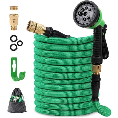 Tubo da Giardino Espandibile 50FT Multifunzione A Prova di Perdita Tubo dell'Acqua con 8 modalità Spray e 3/4'e 1/2' Connettore per Irrigazione