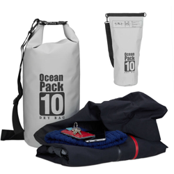 Zaino impermeabile Ocean Pack 10 L borsa stagna dry bag sacca ultraleggera per kajak vela sci grigio precio