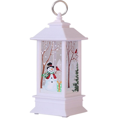 Lanterna a fiamma LED natalizia, piccola lampada a olio, forniture per decorazioni per lampade portatili,piccola lampada a fiamma bianca con pupazzo