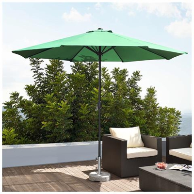 Ombrellone (ø300cm) (verde) (alluminio) Manovella / Ombrellone / Ombrellone Da Mercato / Ombrellone Da Giardino / Giardino