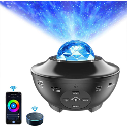 WiFi LED Proiettore Musicale con Telecomando APP, ALED LIGHT Lampada Stelle Altoparlante Bluetooth Integrato e Sensore Sonoro, Proiettore Notturno características