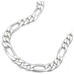 - collana Figaro Piatta 6 x Diamantato, Argento 925 50 cm en oferta