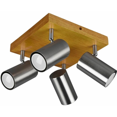 Etc-shop - Faretto da soffitto intelligente dimmerabile lampada in legno faretto orientabile app di controllo del telefono cellulare in un set con