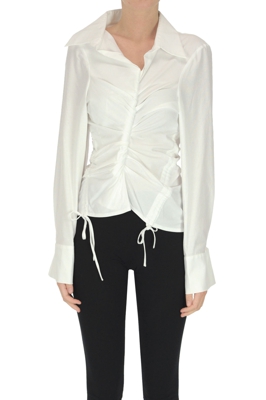 Draped cotton blouse