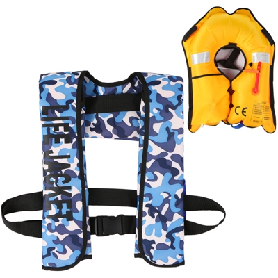 Giubbotto di salvataggio automatico gonfiabile (senza bombola), mimetico blu