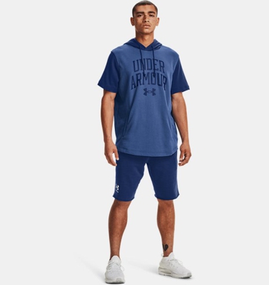 Felpa con cappuccio a manica corta UA Rival Terry Colorblock da uomo