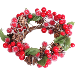 Ghirlanda luminosa a LED di pigna di frutti rossi per decorazione natalizia 02369 (senza batteria) en oferta