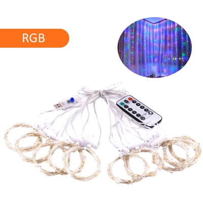 DC 5 V 5 W 300 LED 10 tenda della striscia luce luci alimentate USB telecomando 8 effetto luce modello / temporizzazione / registrazione di