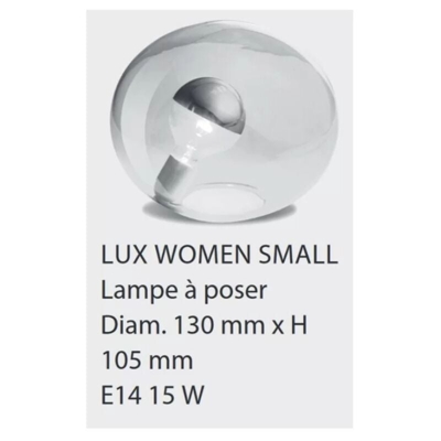 Concetto Glass LUXWOMEN S - trasparente lampada di vetro comodino E14 15W IP20 -