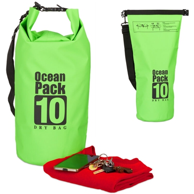 Zaino impermeabile Ocean Pack 10 L borsa stagna dry bag sacca ultraleggera per kajak vela sci verde