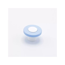 Pomolo tondo di colore blu in goffrato fine incastonato su base bianca 40x25mm - 414H Wheel precio