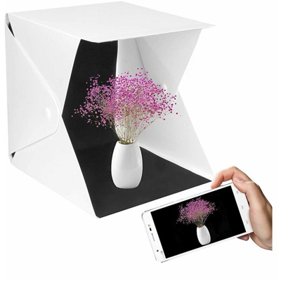 B&s - Box per foto scatola luminosa 30 cm pieghevole portatile con sfondo soft box