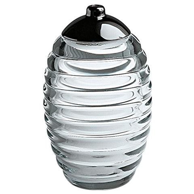Tw02 - Sugar Jar Spargizucchero In Vetro Cristallino, Con Coperchio In Acciaio Lucido.