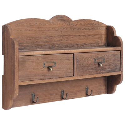 Appendiabiti a Muro Marrone 50x10x34 cm in Legno - Marrone - Vidaxl