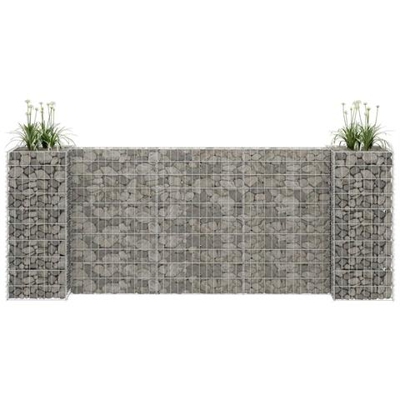 Gabbione Fioriera Ad ''''h'''' In Filo Di Acciaio 260x40x100 Cm