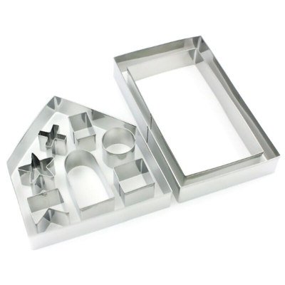 Set di stampi per abiscuit fai-da-te in acciaio inossidabile tridimensionale 3D da 10 pezzi