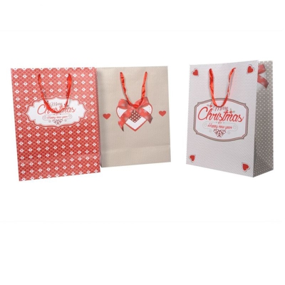 Sacchetto Natalizio "cuori" in Carta