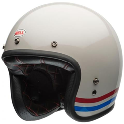 Casco Jet Custom 500 Dlx Stripes Gloss Pearl White en oferta