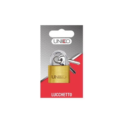 LUCCHETTO RETTANGOLARE UNIKO mm 30 - blister 1 pz (chiave UL058)
