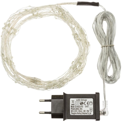 Lotti Importex - Cascata catena luminosa di luci natalizie con microled per esterno ed interno decorazione addobbi -H200 CM / Luce Fredda
