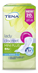 PANNOLONE SAGOMATO TENA LADY DISCREET MINI PLUS WINGS 16 PEZZI características
