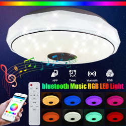 36W 40CM moderna plafoniera musicale a LED altoparlante bluetooth RGB Plafoniera per interni con telecomando del telefono + APP características