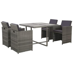 Set Da Pranzo Da Giardino 13 Pz In Polyrattan Grigio en oferta