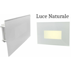 B&s - Segnapasso led 4w luce naturale rettangolo bianco vetro interno faretto incasso características
