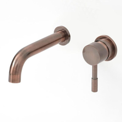 Amara Rubinetto Miscelatore a Parete per Lavabi Bagno - Design Moderno - Ottone Rame Spazzolato - 63 x 120mm - Hudson Reed en oferta