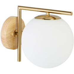 Relaxdays - Lampada da Parete a Sfera GLOBI, Attacco Lampadina E27, Paralume Rotondo, Applique dal Design Moderno, Bianco en oferta