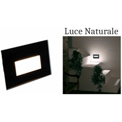 B&s - Segnapasso led 4w luce naturale rettangolo nero vetro interno faretto incasso precio