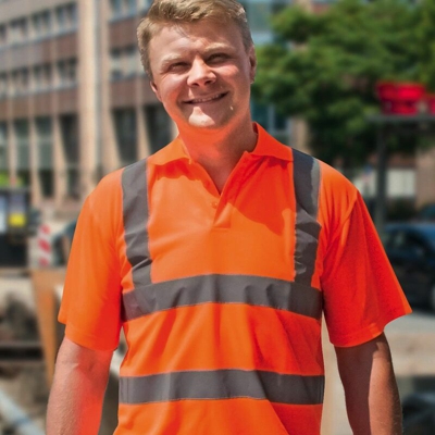 Korntex - Hi-viz Polo Shirt - Hi-viz Polo Shirt 100%P | 5XL - NEUTRO (SENZA PERSONALIZZAZIONE) - Orange (O+) - Orange