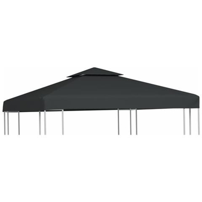 Telo Impermeabile Ricambio per Gazebo 310g / m² Grigio Scuro 3x3m
