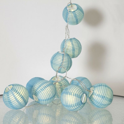 Star - Ghirlanda di lanterne di carta a LED blu